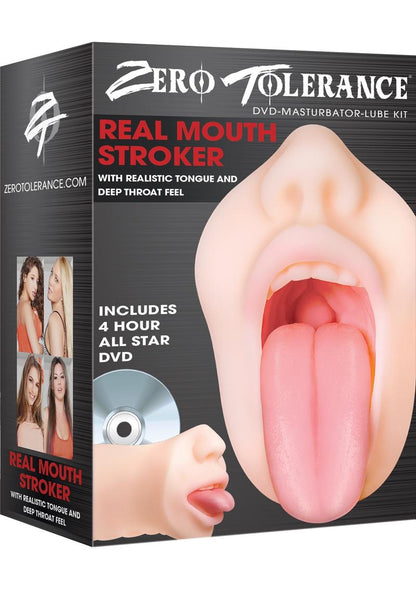 Zero Tolerance Real Mouth Stroker Masturbator with DVD - Vanilla