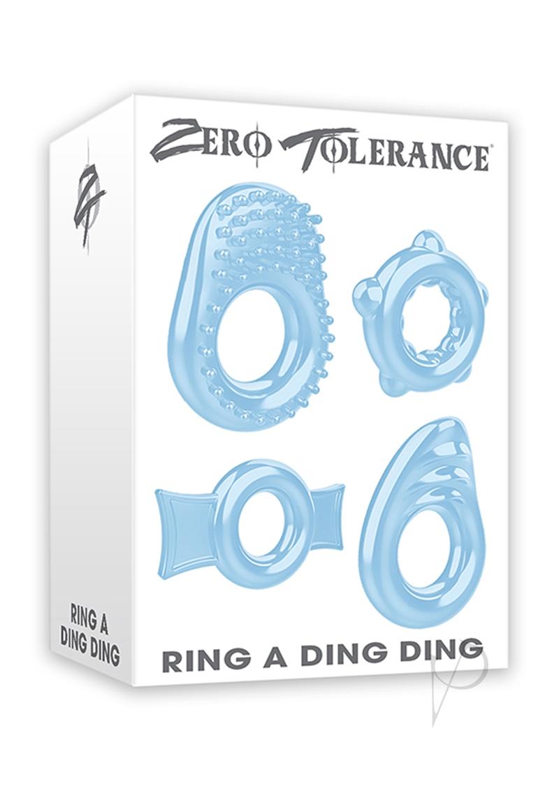 Zero Tolerance Ring A Ding Ding Cock Ring Kit - Blue - 4 Piece Kit