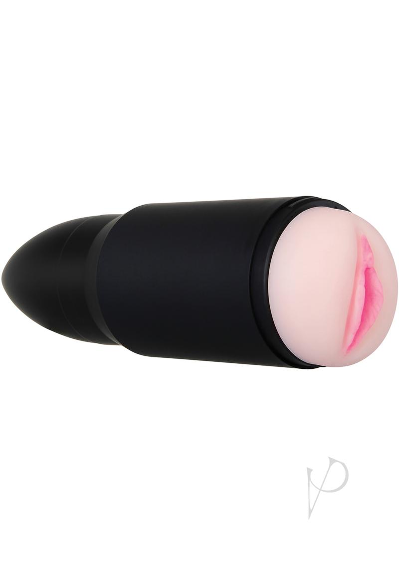 Zero Tolerance Shell Shock Rechargeable Vibrating Pussy Stroker with DVD Download - Black