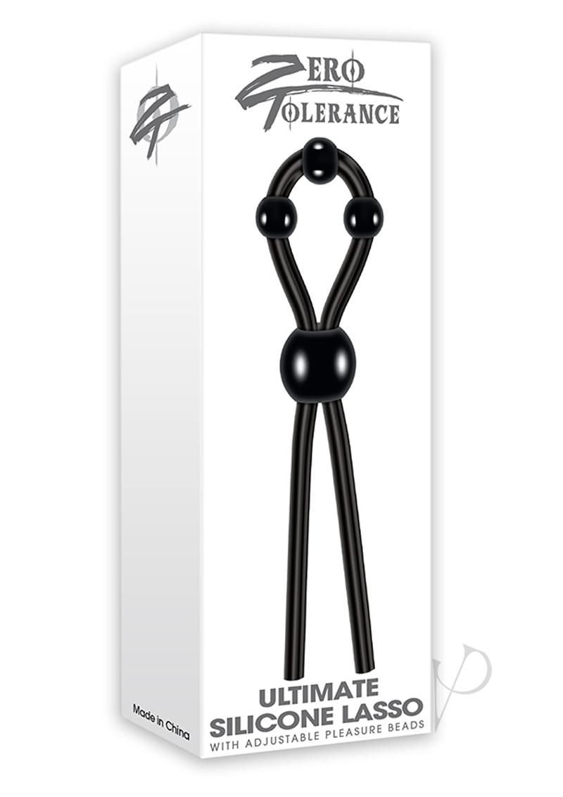 Zero Tolerance Ultimate Silicone Lasso with Adjustable Pleasure Beads - Black