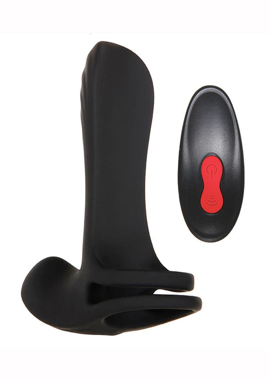 Zero Tolerance Vibrating Girth Enhancer Silicone Rechargeable Sleeve with Remote Control - Black/Red