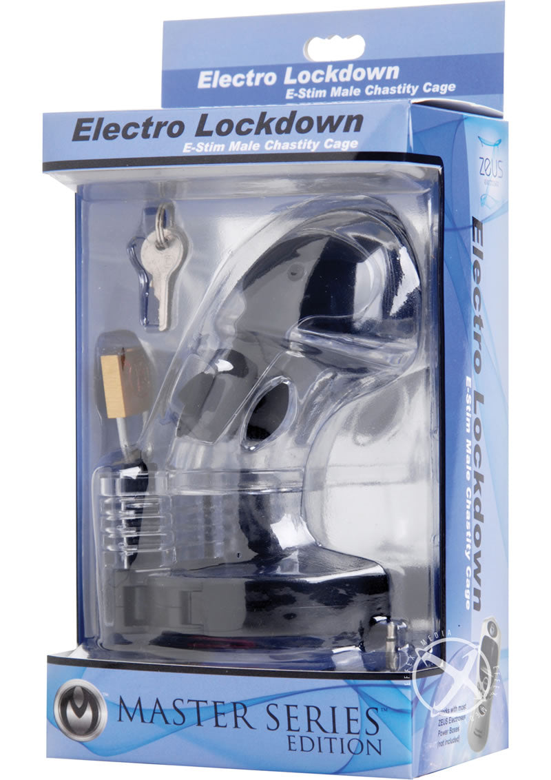 Zeus Electrosex Electro Lockdown Estim Male Chastity Cage - Clear