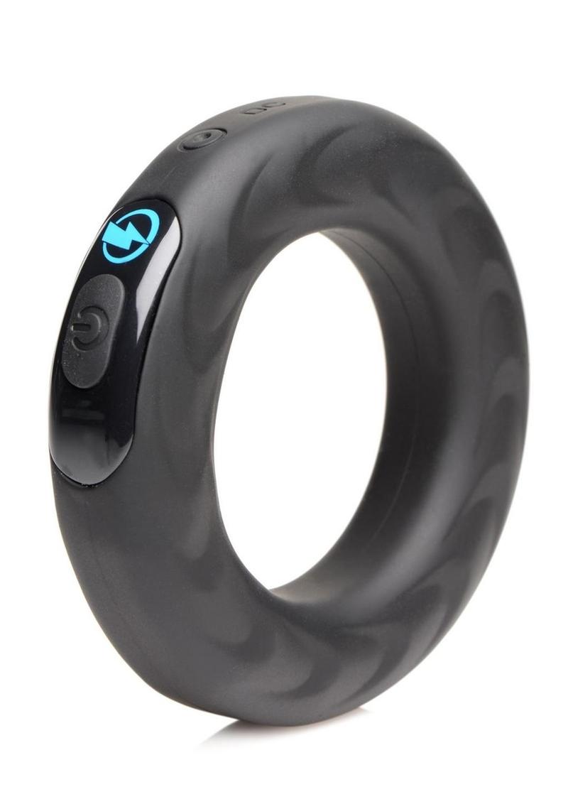 Zeus Vibrating and E-Stim Rechargeable Silicone Cock Ring with Remote Control