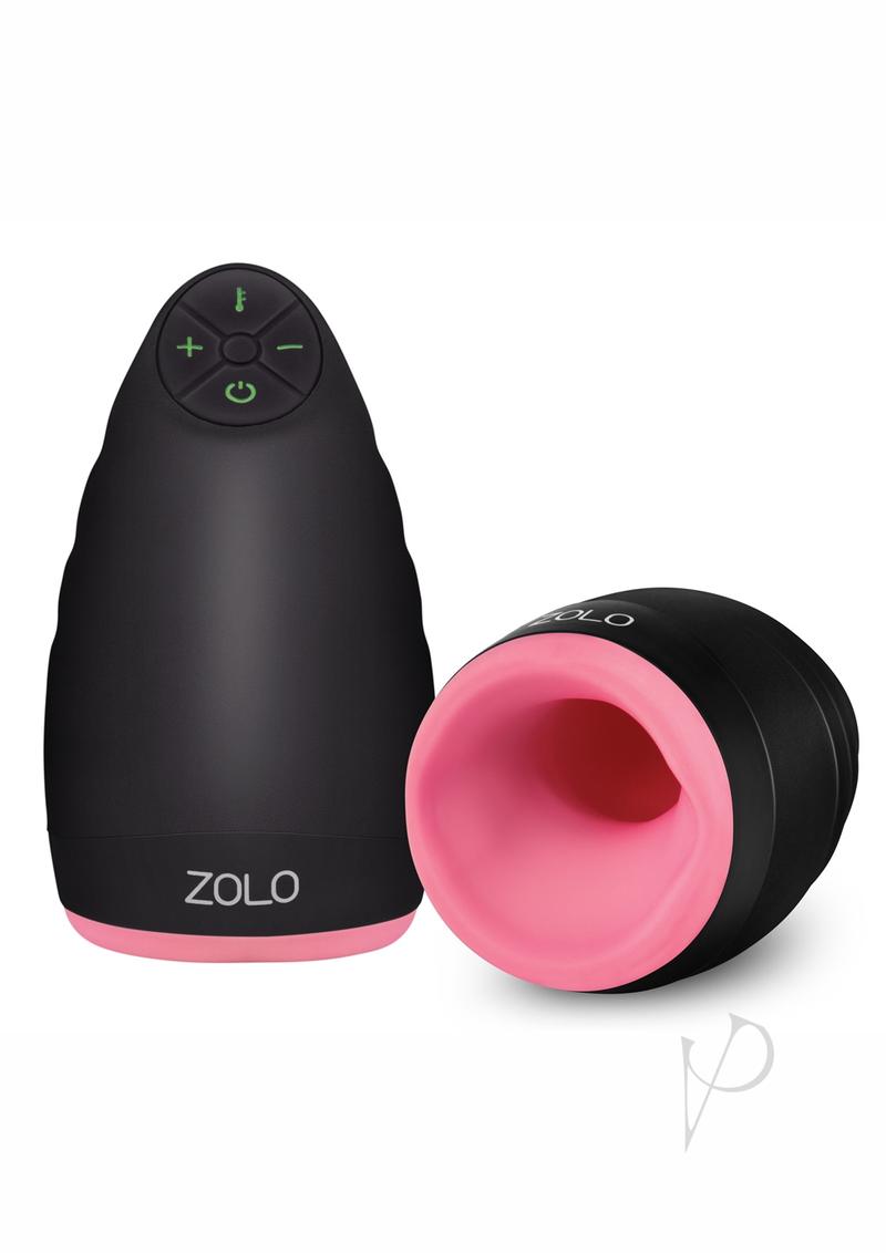 ZOLO Warming Dome Rechargeable Vibrating Masturbator - Black/Pink